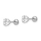 14K White Gold Madi K 5mm Cz And 4mm Ball Reversible Earrings