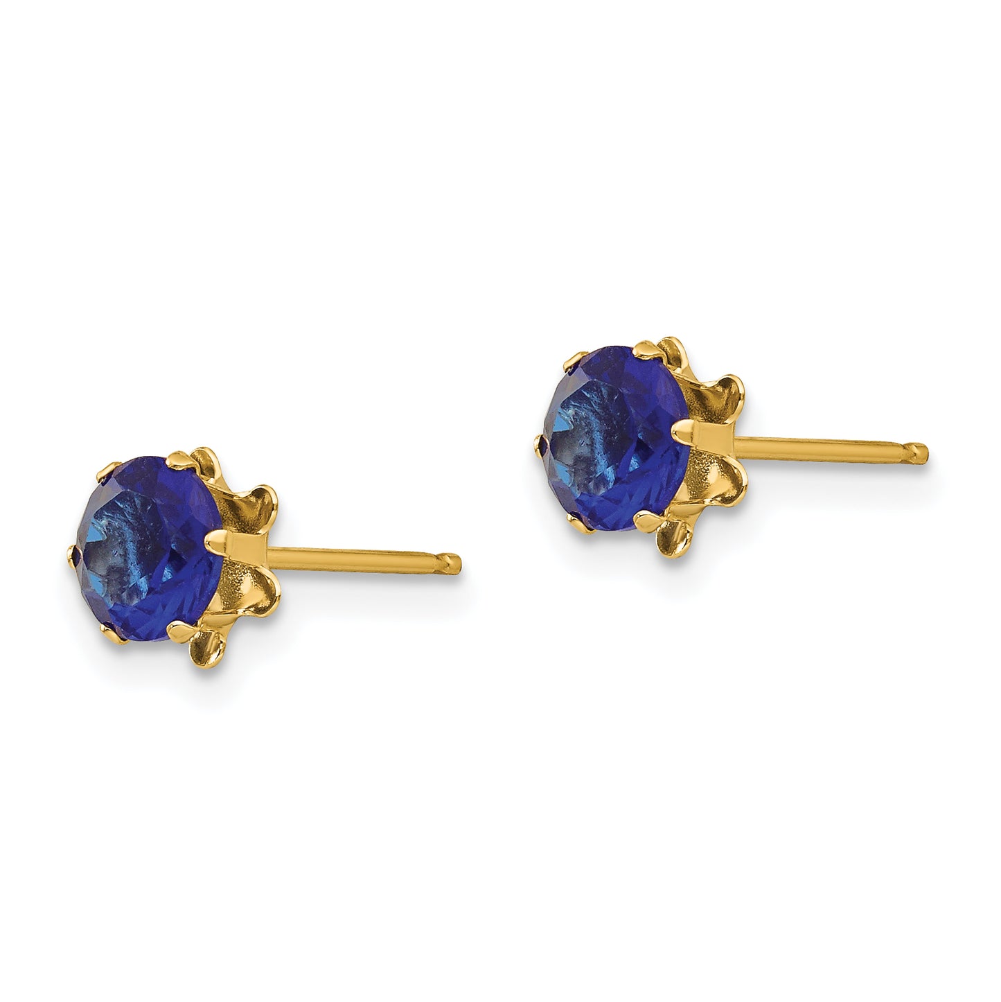 14K Yellow Gold Madi K 5mm Cz Birthstone (Sep) Earrings