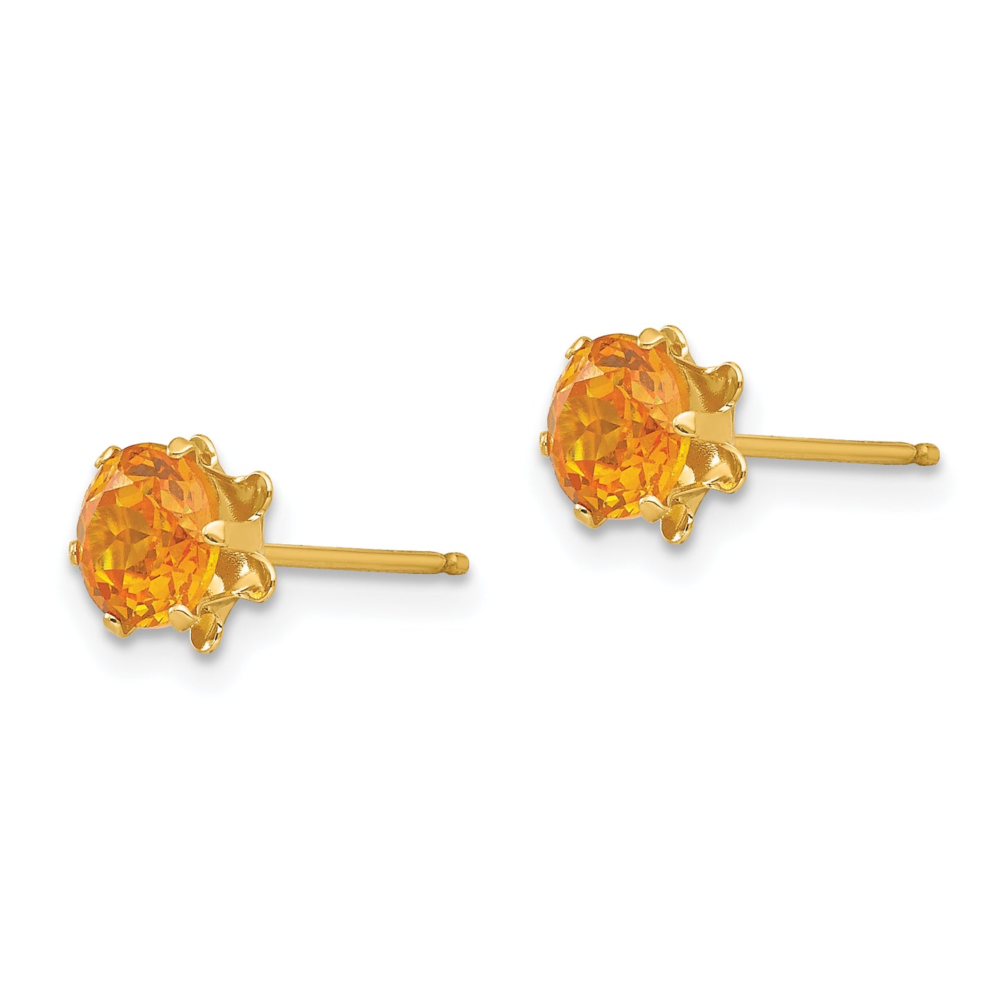 14K Yellow Gold Madi K 5mm Cz Birthstone (Nov) Earrings