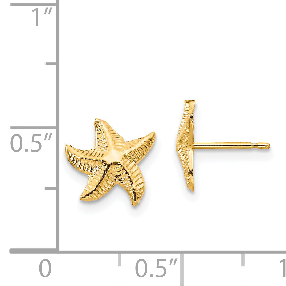 14K Yellow Gold Madi K Starfish Post Earrings