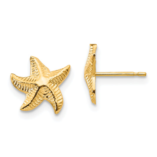 14K Yellow Gold Madi K Starfish Post Earrings