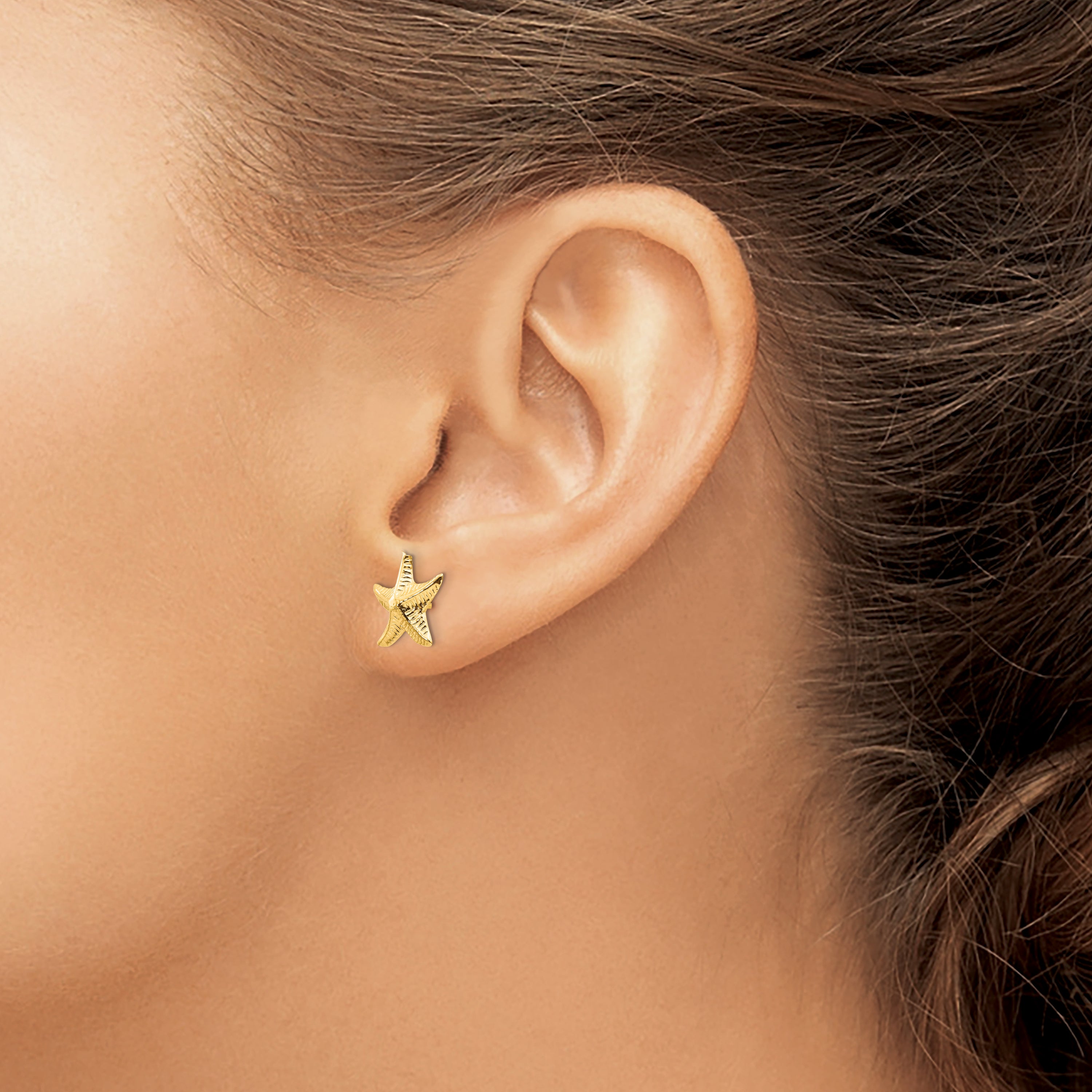 14k yellow Gold shops starfish post earrings.