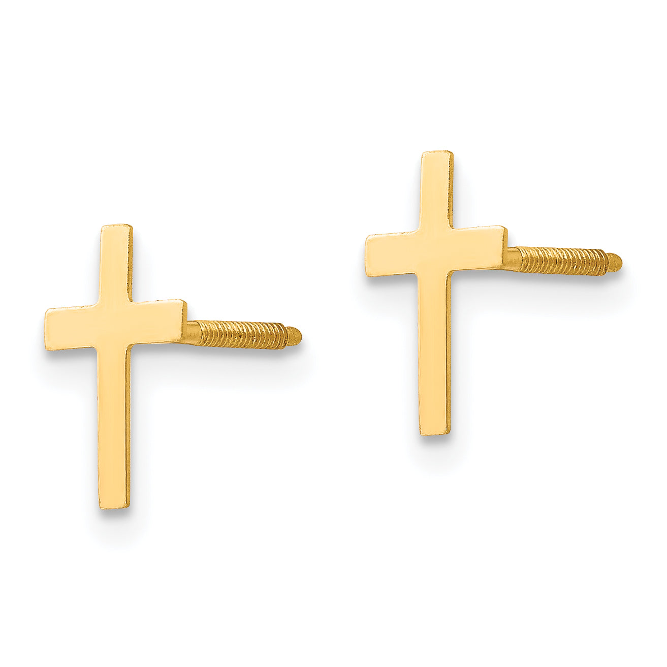 14K Yellow Gold Madi K Cross Post Earrings