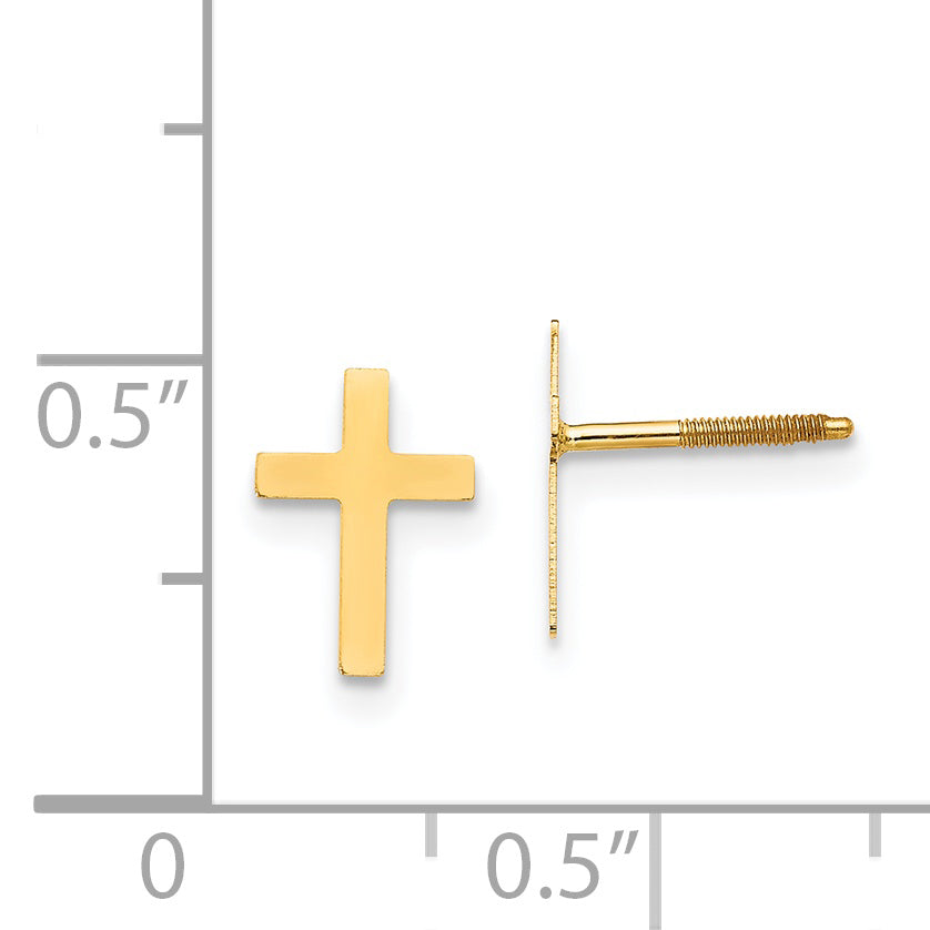 14K Yellow Gold Madi K Cross Post Earrings