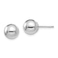 14K White Gold Madi K Polished 8mm Ball Post Earrings