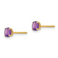 14K Yellow Gold Madi K Round Amethyst 4mm Post Earrings