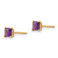 14K Yellow Gold Madi K Amethyst 4mm Square Post Earrings