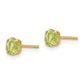 14K Yellow Gold Madi K Round Peridot 4mm Post Earrings