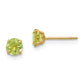 14K Yellow Gold Madi K Round Peridot 4mm Post Earrings