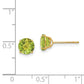 14K Yellow Gold Madi K Round Peridot 6mm Post Earrings