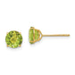 14K Yellow Gold Madi K Round Peridot 6mm Post Earrings