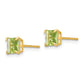 14K Yellow Gold Madi K Peridot 5mm Square Post Earrings