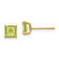 14K Yellow Gold Madi K Peridot 5mm Square Post Earrings