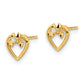 14K Yellow Gold 14Ky Madi K Childrens Polished Diamond-Cut Cz Bow Heart Post Earrings