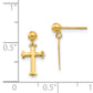 14K Yellow Gold Madi K Cross Dangle Post Earrings