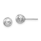 14K White Gold Madi K Diamond Cut 6M Ball Post Earrings