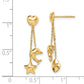 14K Yellow Gold Madi K Heart, Star & Dolphin Dangle Post Earrings