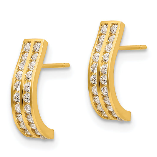 14K Yellow Gold Madi K Cz Drop Post Earrings