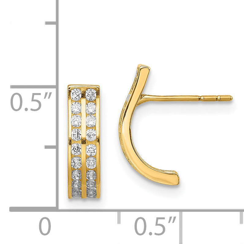 14K Yellow Gold Madi K Cz Drop Post Earrings