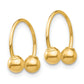 14K Yellow Gold Madi K Open Hoop Beaded Earrings