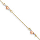 7.25 Inch 14K Tri-Color Puffed Heart Bracelet