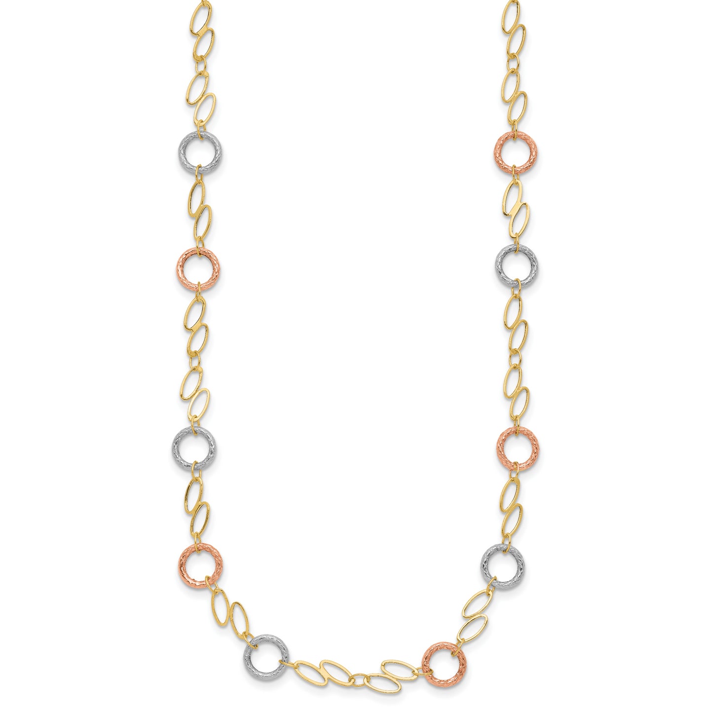 14K Tri-Color Circles Necklace