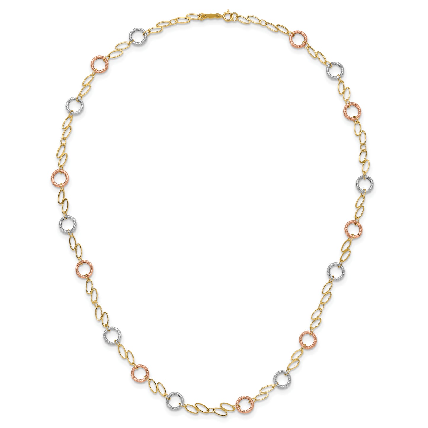 14K Tri-Color Circles Necklace