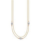 14K Tri-Color Tri Color 2 Strand W/Puff Beads W/2 In Ext Necklace