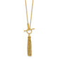 18.00 Inch 14K Cable Chain Tassel Toggle Necklace