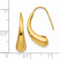 14K Yellow Gold Polished Puffed Teardrop Shepherd Hook Earrings