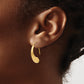 14K Yellow Gold Polished Puffed Teardrop Shepherd Hook Earrings