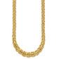 14K Yellow Gold Fancy Graduated 7-12mm Flat Byzantine Necklace