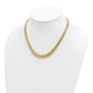 14K Yellow Gold Fancy Graduated 7-12mm Flat Byzantine Necklace