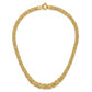 14K Yellow Gold Fancy Graduated 7-12mm Flat Byzantine Necklace