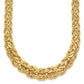 14K Yellow Gold Fancy Graduated 7-12mm Flat Byzantine Necklace