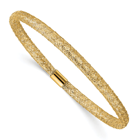 14K Yellow Gold Stretch Mesh Bracelet