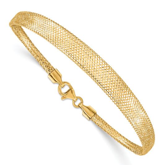 7 Inch 14K Stretch Mesh Graduated Bracelet