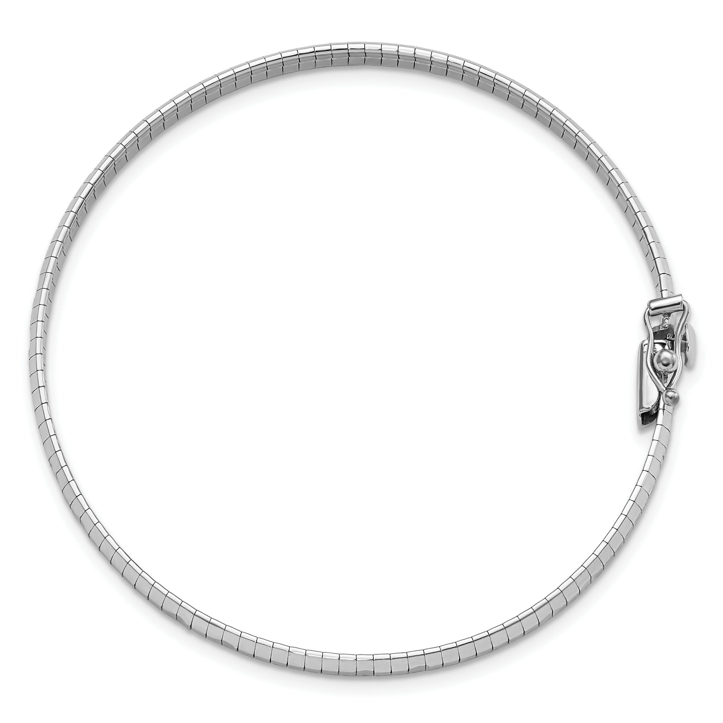 7.5 Inch 14K White Polished & Satin D/C Omega Bracelet