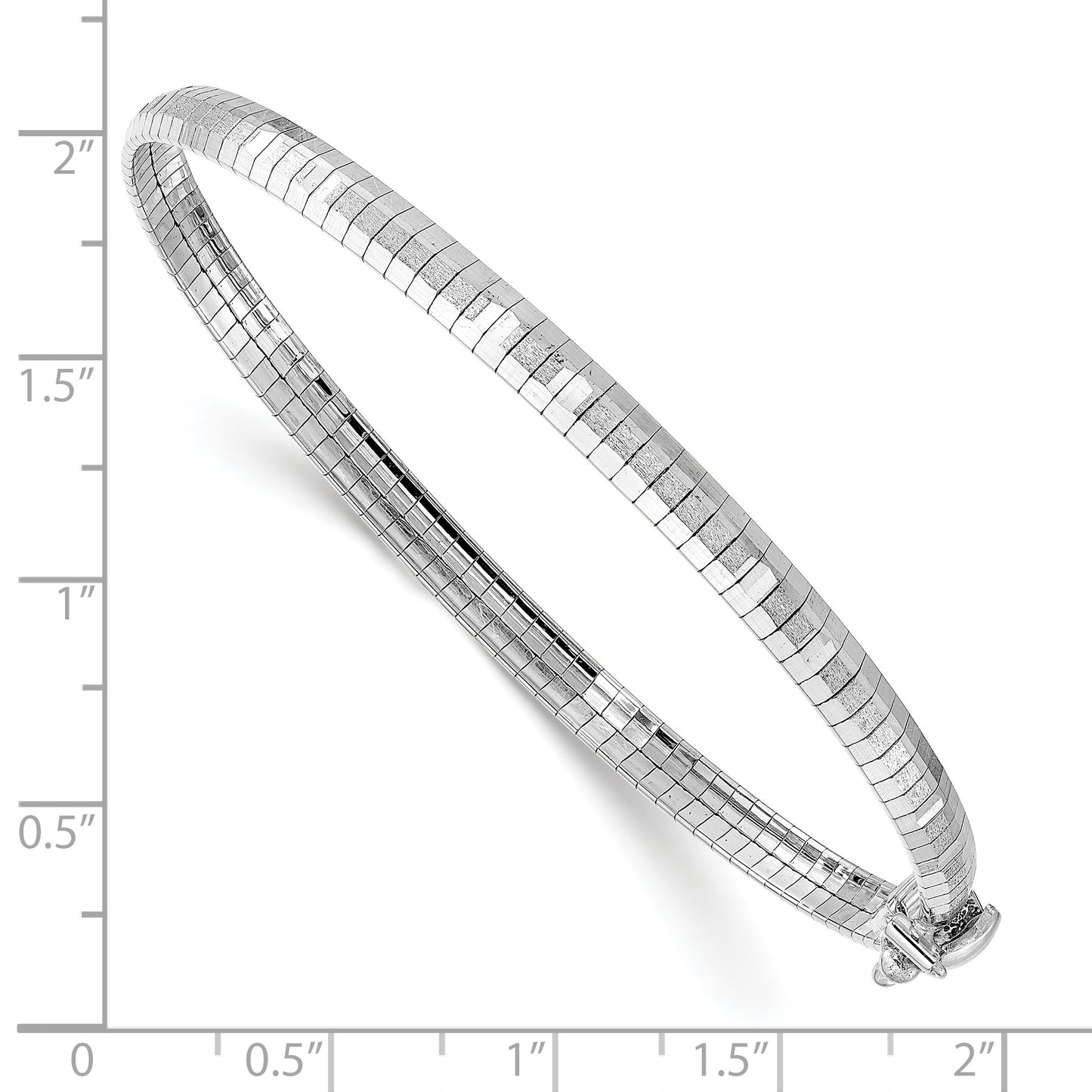 7.5 Inch 14K White Polished & Satin D/C Omega Bracelet