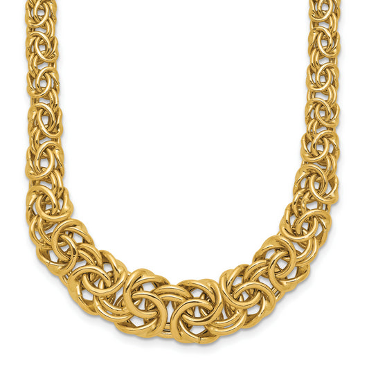 14K Yellow Gold Graduated Byzantine Necklace