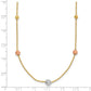 18 Inch 14K Tri-Color D/C Beads Beaded Chain Necklace