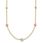 18 Inch 14K Tri-Color D/C Beads Beaded Chain Necklace