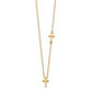 14K Yellow Gold Sideways Cross And Pendant Necklace