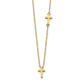 14K Yellow Gold Sideways Cross And Pendant Necklace