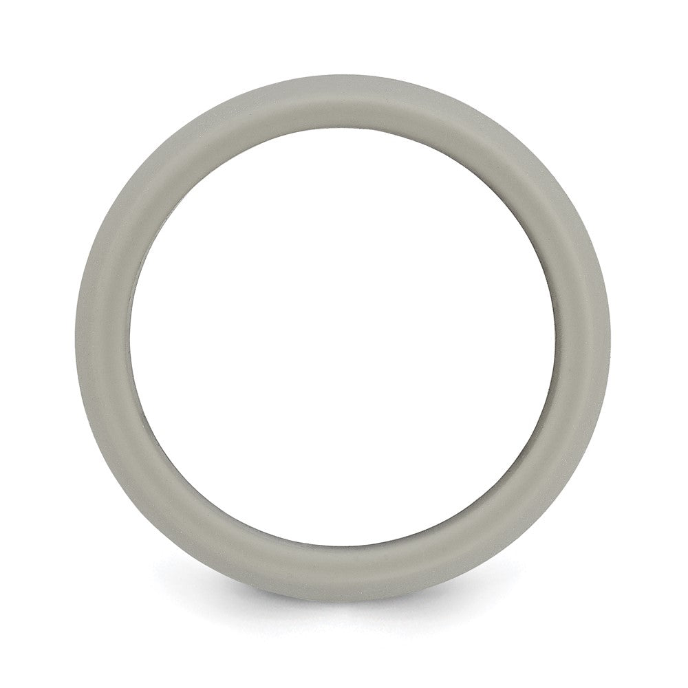 Fashion Silicone Light Grey 8.7mm Domed Band Size 12