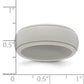 Fashion Silicone Grey 8mm Ridged Edge Band Size 14