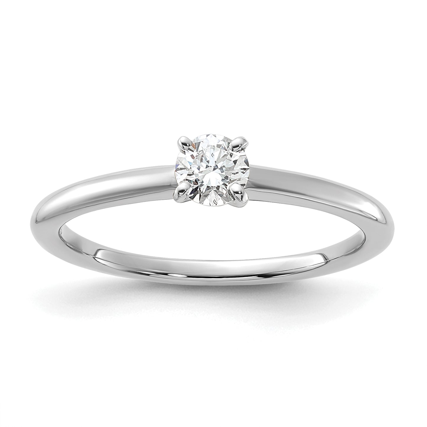 14k White Gold 1/4 Ct. Lab Grown Diamond VS/SI+ G+ Round Solitaire Engagement Ring