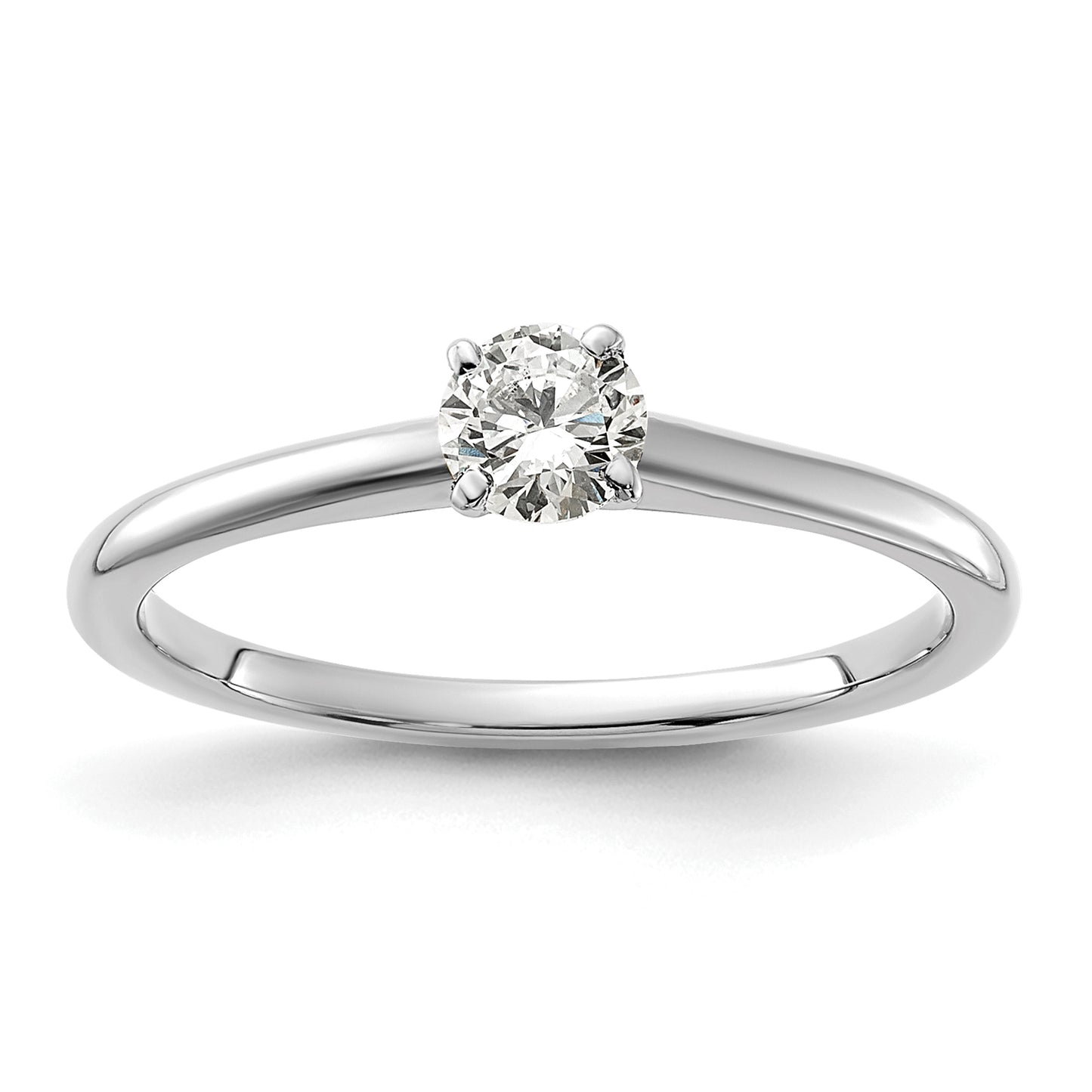 14k White Gold 1/3 Ct. Lab Grown Diamond VS/SI+ G+ Round Solitaire Engagement Ring