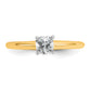 14k Two-tone 1/2 Ct. Certified Lab Grown Diamond VS/SI+ G+ Cushion Solitare Engagement Ring