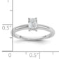 14k White Gold 1/2 Ct. Lab Grown Diamond VS/SI+ G+ Emerald Solitare Engagement Ring